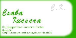 csaba kucsera business card